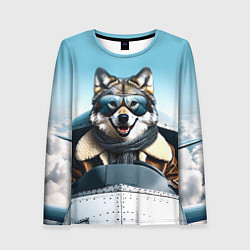 Женский лонгслив Волк авиатор