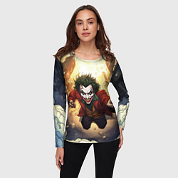 Лонгслив женский Джокер в полете, цвет: 3D-принт — фото 2