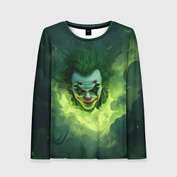 Лонгслив женский Злой Джокер в зеленом дыму, цвет: 3D-принт