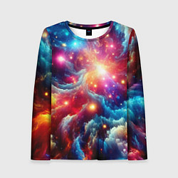 Женский лонгслив Colorfull neon space clouds - ai art fantasy