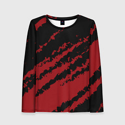 Лонгслив женский The color is red and black, цвет: 3D-принт