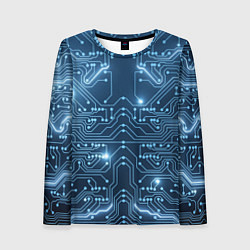 Лонгслив женский Системная плата, цвет: 3D-принт