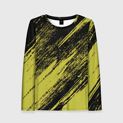 Лонгслив женский The color is black and yellow, цвет: 3D-принт