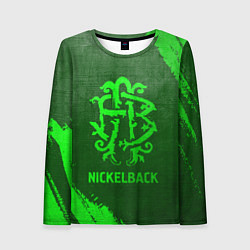 Лонгслив женский Nickelback - green gradient, цвет: 3D-принт