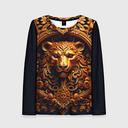 Лонгслив женский Лев узор, цвет: 3D-принт