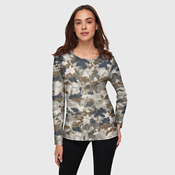 Лонгслив женский Светлый камуфляж, цвет: 3D-принт — фото 2