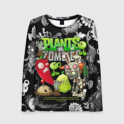 Женский лонгслив Растения против зомби персонажи