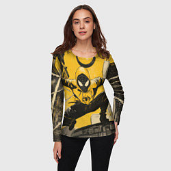 Лонгслив женский Черный человек-паук, цвет: 3D-принт — фото 2