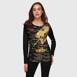 Лонгслив женский Сленг геймеров танкистов, цвет: 3D-принт — фото 2