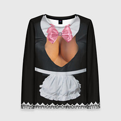 Лонгслив женский Костюм горничной няни с красивой грудью, цвет: 3D-принт