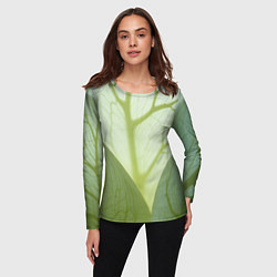 Лонгслив женский Макро съемка листа, цвет: 3D-принт — фото 2