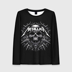 Женский лонгслив Metallica - a skull with roses and thorns