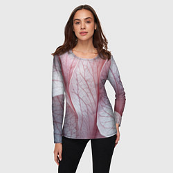 Лонгслив женский Розовые листья, цвет: 3D-принт — фото 2