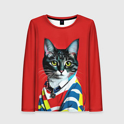 Женский лонгслив Милая кисуля в модном пуловере - поп-арт