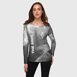 Лонгслив женский The Sims - grey gradient вертикально, цвет: 3D-принт — фото 2