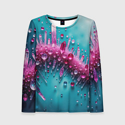 Женский лонгслив Розовые кристаллы
