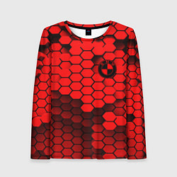 Женский лонгслив BMW карбоновая абстракция