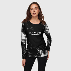 Лонгслив женский Ведьмак лого серые краски, цвет: 3D-принт — фото 2