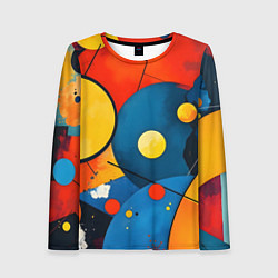 Лонгслив женский Динамичный красочный паттерн, цвет: 3D-принт