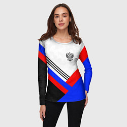 Лонгслив женский Герб России - минимализм, цвет: 3D-принт — фото 2