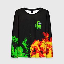 Женский лонгслив Амонг ас огненная текстура