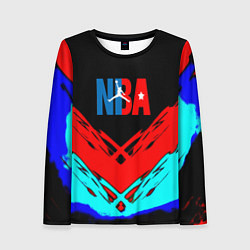 Лонгслив женский NBA краски геометрия, цвет: 3D-принт