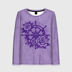 Женский лонгслив Штурвал в розах