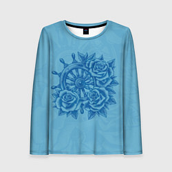 Женский лонгслив Штурвал и три розы