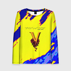 Женский лонгслив Cyberpunk краски неоновые