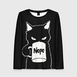 Женский лонгслив Angry black cat nope