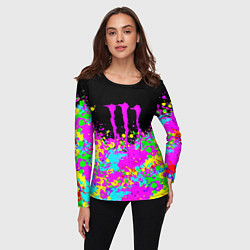 Лонгслив женский Monster energy краски неоновые, цвет: 3D-принт — фото 2