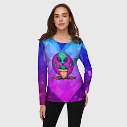 Лонгслив женский Кактус в виде инопланетянина, цвет: 3D-принт — фото 2