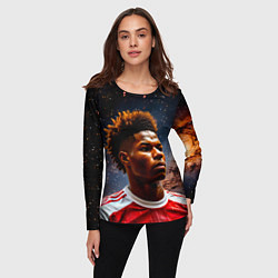 Лонгслив женский Маркус Рашфорд и космос, цвет: 3D-принт — фото 2