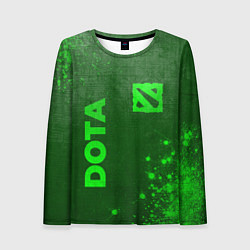 Лонгслив женский Dota - green gradient вертикально, цвет: 3D-принт