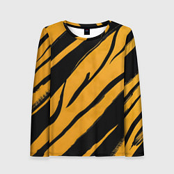 Лонгслив женский Тигровый раскрас, цвет: 3D-принт