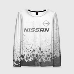 Лонгслив женский Nissan - white gradient посередине, цвет: 3D-принт