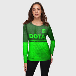 Лонгслив женский Dota - green gradient посередине, цвет: 3D-принт — фото 2