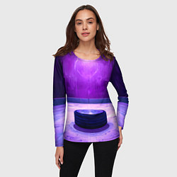 Лонгслив женский Шайба в фиолетовом, цвет: 3D-принт — фото 2