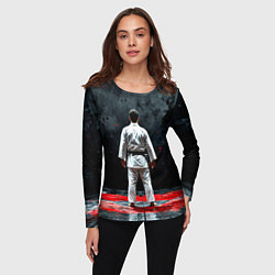 Лонгслив женский Айкидоист на черном, цвет: 3D-принт — фото 2