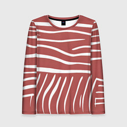Лонгслив женский Полоски красной зебры, цвет: 3D-принт
