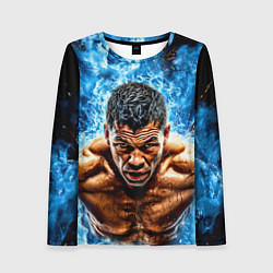 Лонгслив женский Артуро Гатти в синем пламени, цвет: 3D-принт