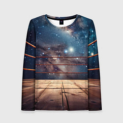 Лонгслив женский Космический ринг, цвет: 3D-принт