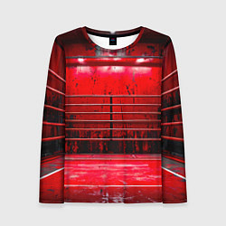 Лонгслив женский Красный ринг, цвет: 3D-принт