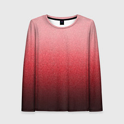 Лонгслив женский Мягкий градиент красно-розовый текстура крошка, цвет: 3D-принт