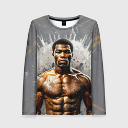 Лонгслив женский Мухаммед Али на сером, цвет: 3D-принт