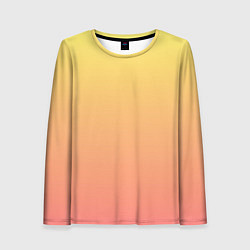 Лонгслив женский Градиент нежный жёлто-розовый, цвет: 3D-принт