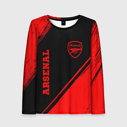 Лонгслив женский Arsenal - red gradient вертикально, цвет: 3D-принт