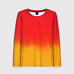 Женский лонгслив Абстракция с красным и желтым