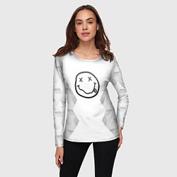 Лонгслив женский Nirvana white poly, цвет: 3D-принт — фото 2