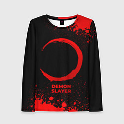 Лонгслив женский Demon Slayer - red gradient, цвет: 3D-принт